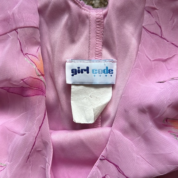 🌸 Vintage Girl Code Crepe Chiffon Floral Sheath Midi Dress - Picture 3 of 5